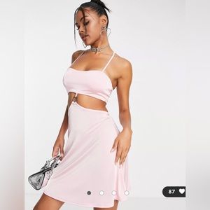 ASYOU ring detail cut out cami dress in pink
